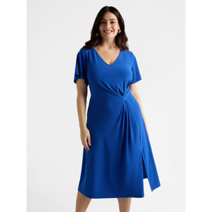 Fiorella Rubino - Vestido en tejido de punto con trabilla lateral - Azul aciano