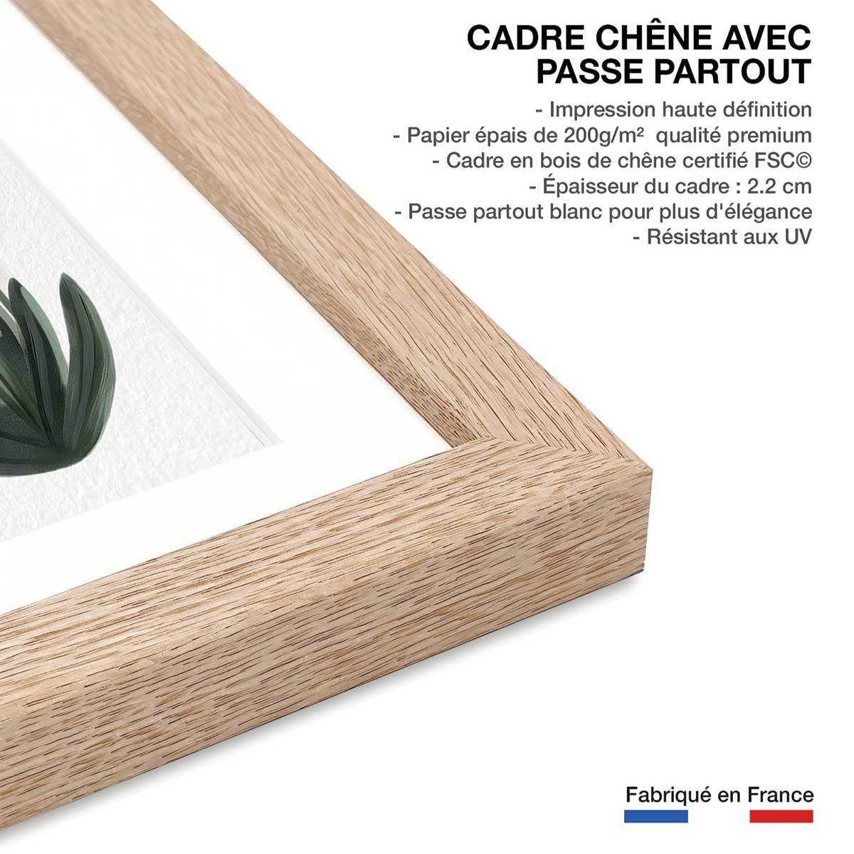 Affiche enfant le monde de coco dino  Affiche + cadre en bois - Chêne
