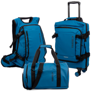 Juego de 3 maletas flexibles de tejido repelente al agua, reflectantes y de alta durabilidad.