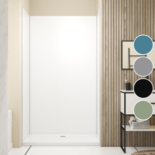 Pack de 3 Panneaux Muraux Aluminium Blanc 90+120+90x210 cm avec Profilés Chrome- WALL'IT