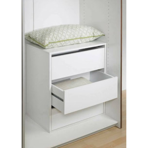 Cassettiera Adonino, Settimino multiuso, Comò camera da letto, Mobile con cassetti, 51x40 h70 cm, Bianco