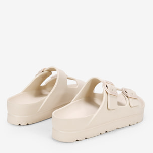 Sandalias de plataforma beige  en goma