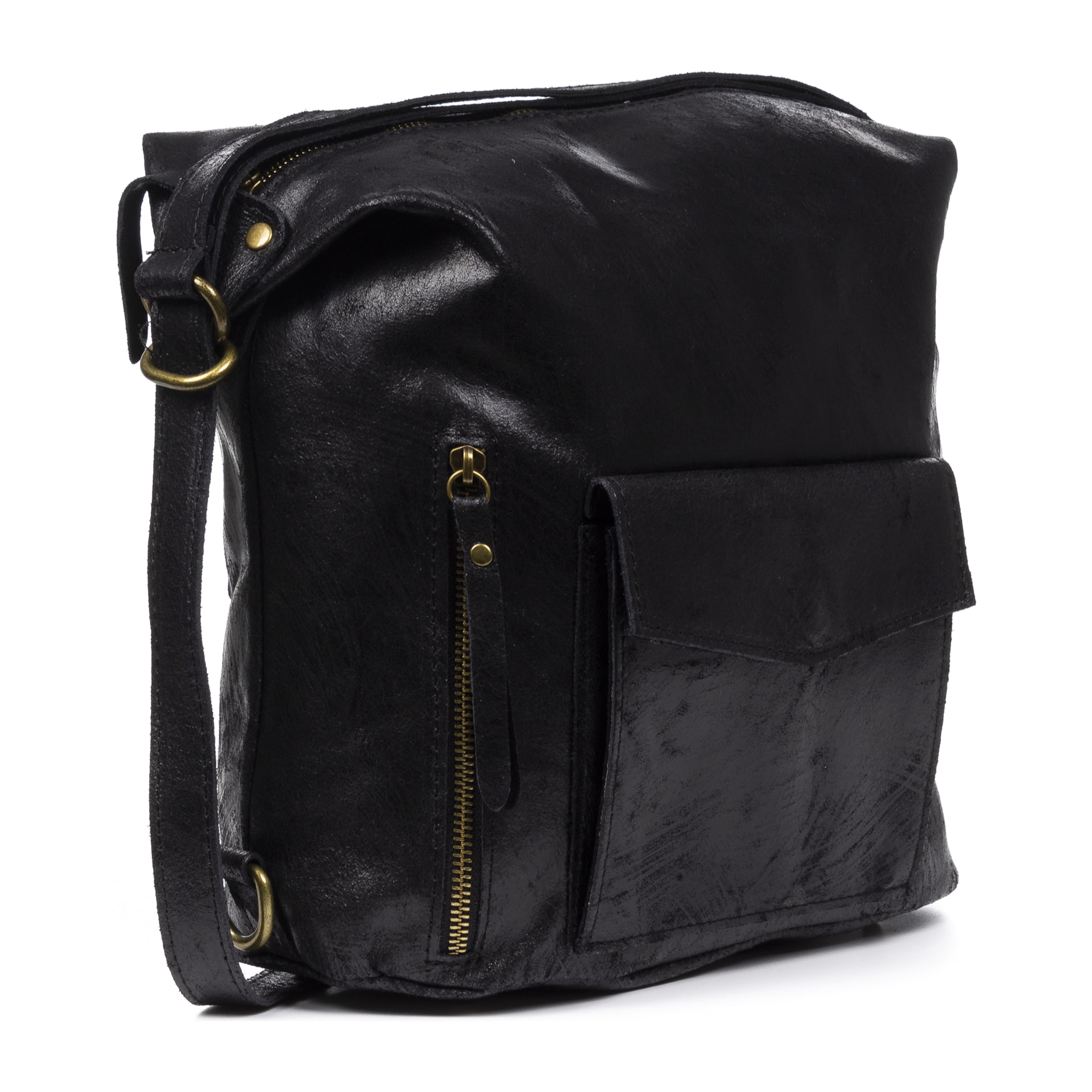 Irene Bolso de Hombro Mochila Mujer.Piel auténtica Gamuza Lavado a la Piedra