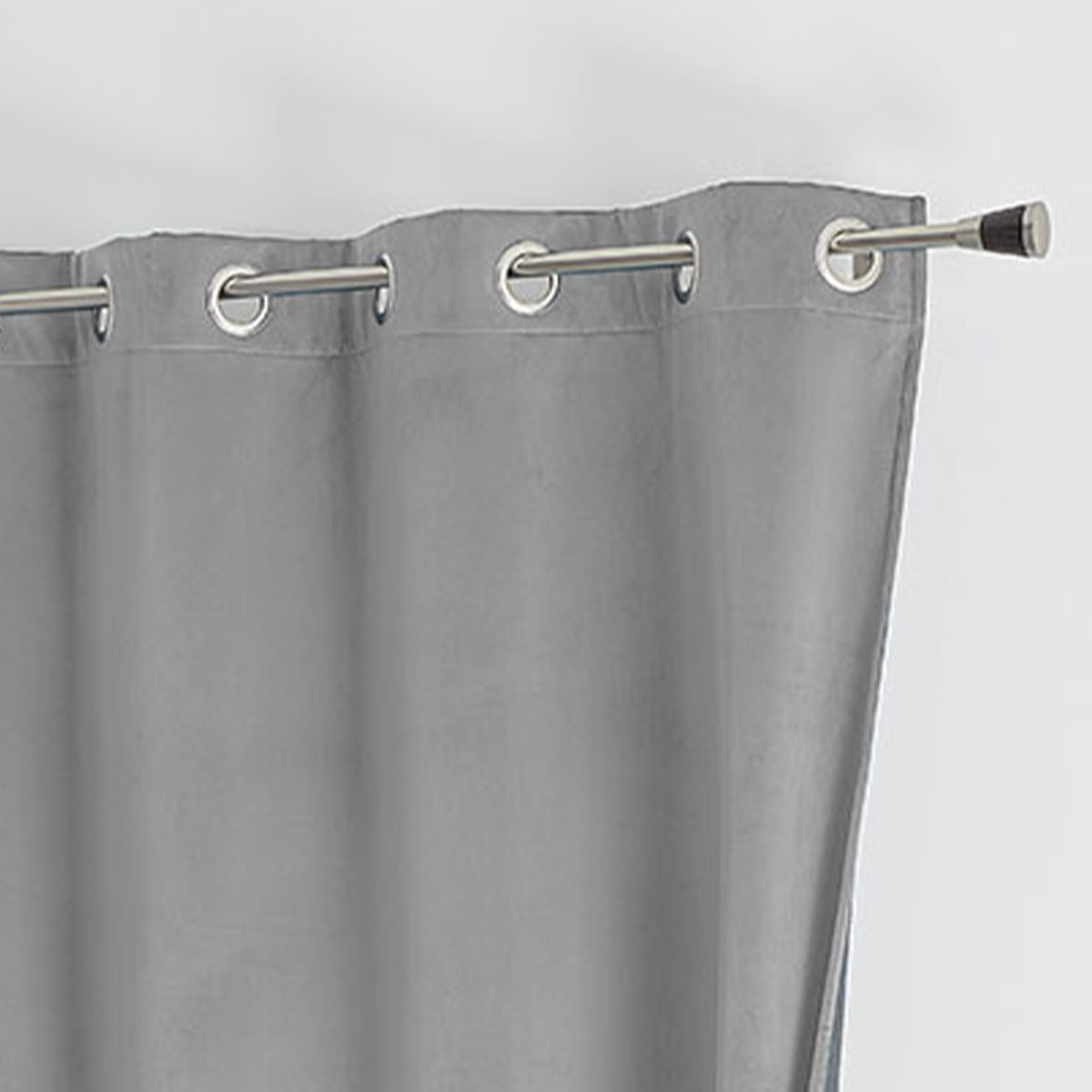 Rideau isolant et occultant en velours doublé polaire - Gris Perle