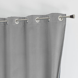 Rideau isolant et occultant en velours doublé polaire - Gris Perle