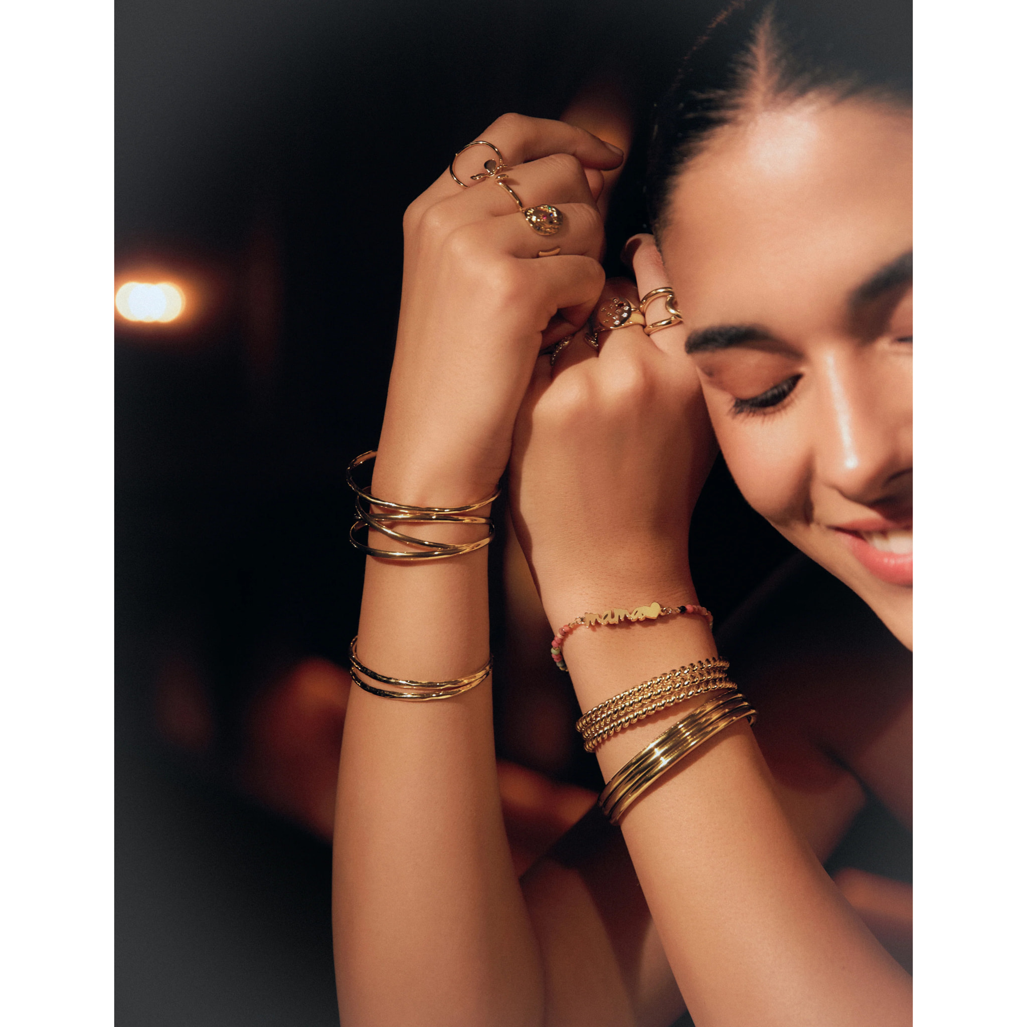 Brazalete Tressia Acero Baño Oro