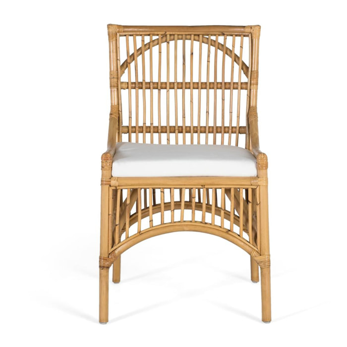 Silla de Rattan Natural 53 Cm Estilo Mediterráneo