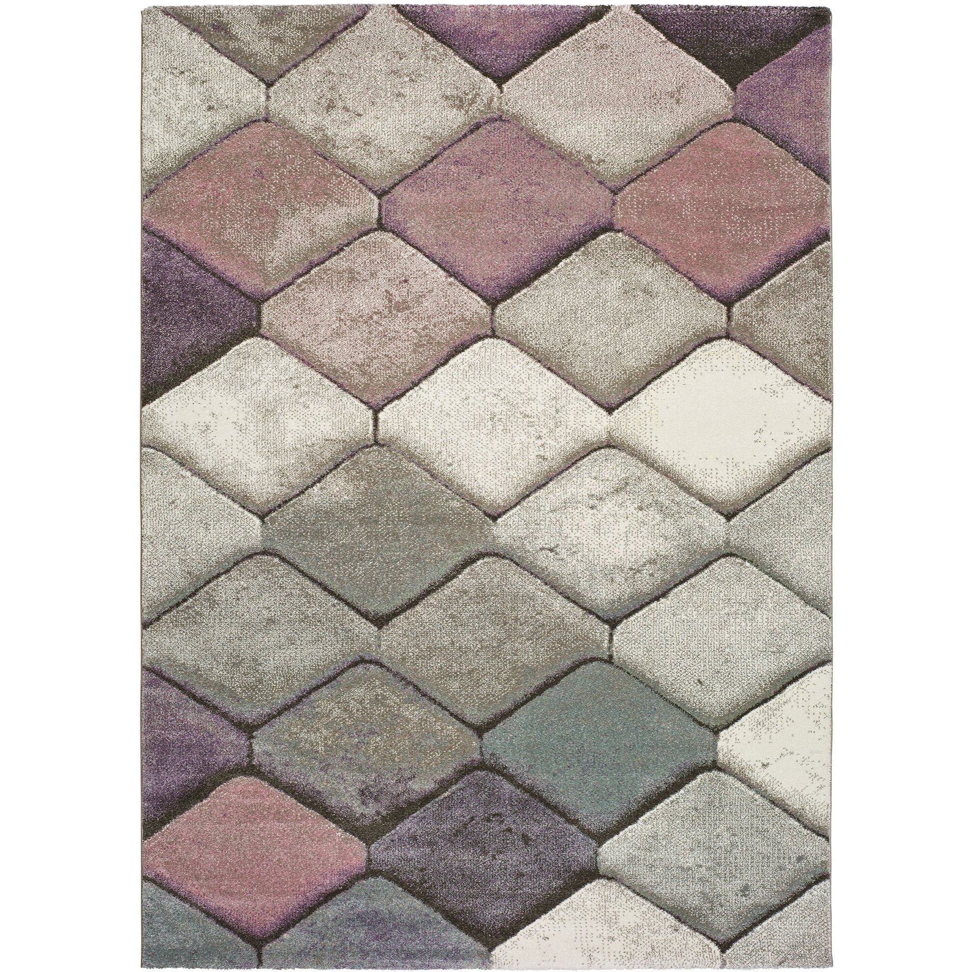 Alfombra geomÃ©trica Mubis multicolor, varias medidas disponibles