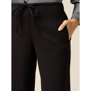 Oltre - Pantaloni joggers a palazzo - Nero