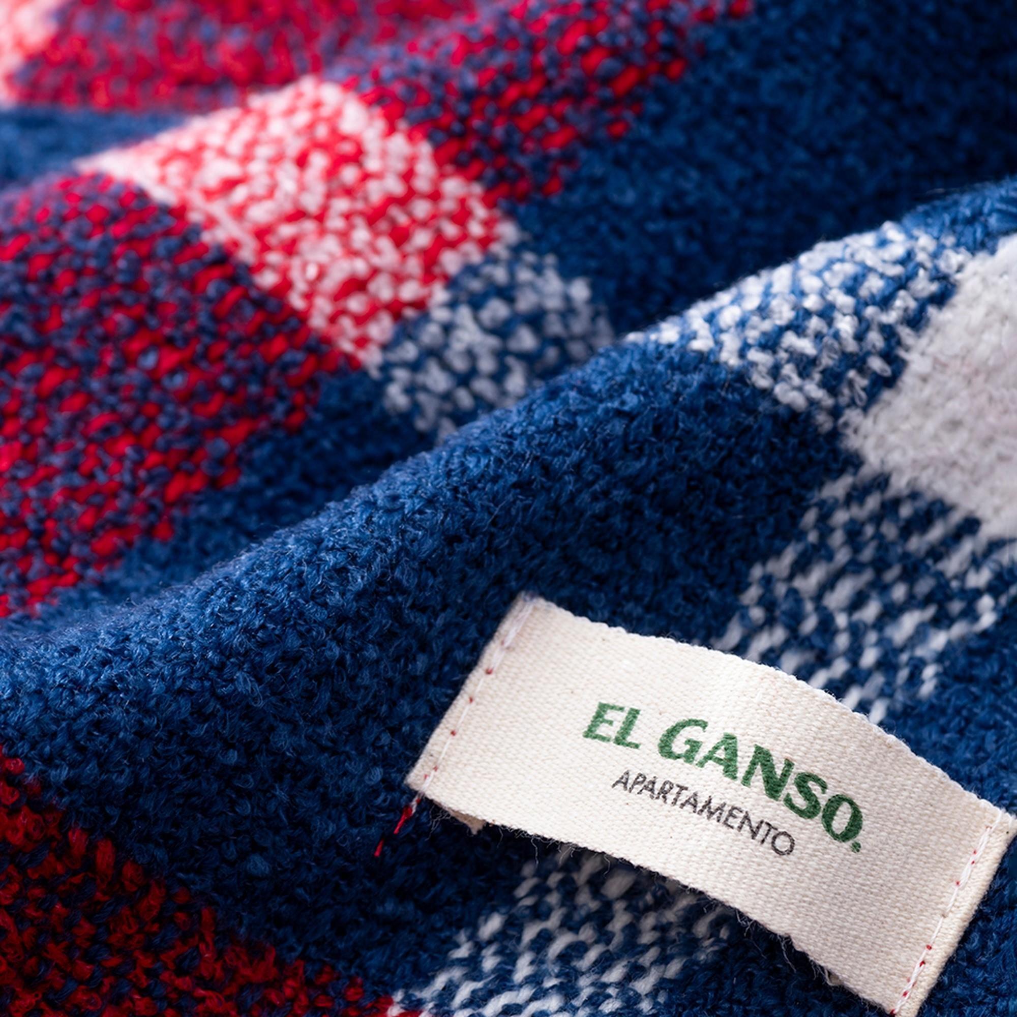 Manta de punto 140x190cm 340gr hilo teñido diseño a cuadros el ganso