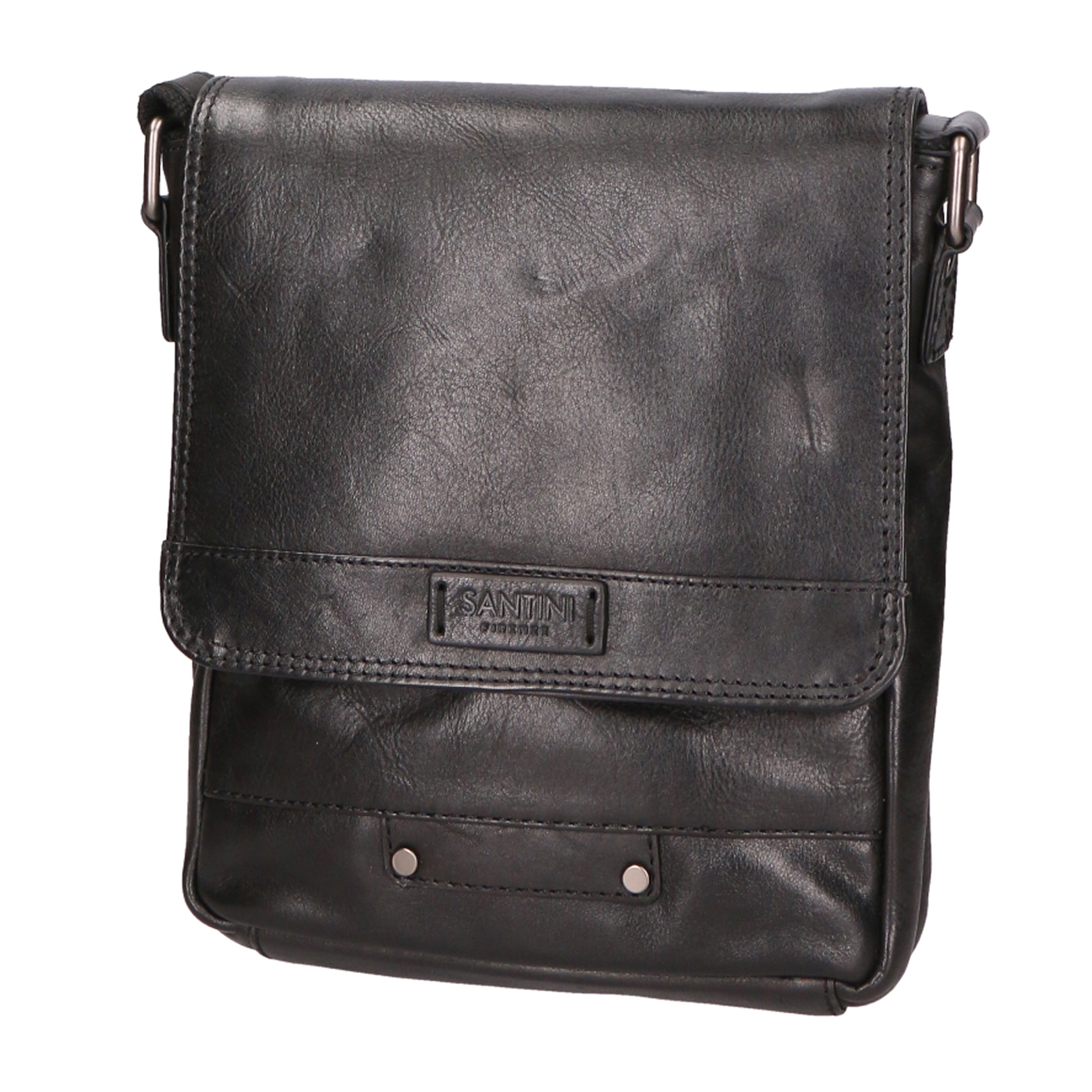 Borsa a tracolla unisex In Vera pelle Made in India 21x25x5 cm