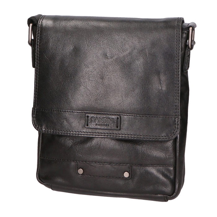 Borsa a tracolla unisex In Vera pelle Made in Italy 21x25x5 cm