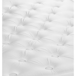 Ensemble Matelas à mémoire de forme maxi épaisseur Buckingham sommier KIT blanc + Sommier tapissier en kit cm d'épaisseur - Matelas à Mémoire de forme de 30cm d'épaisseur