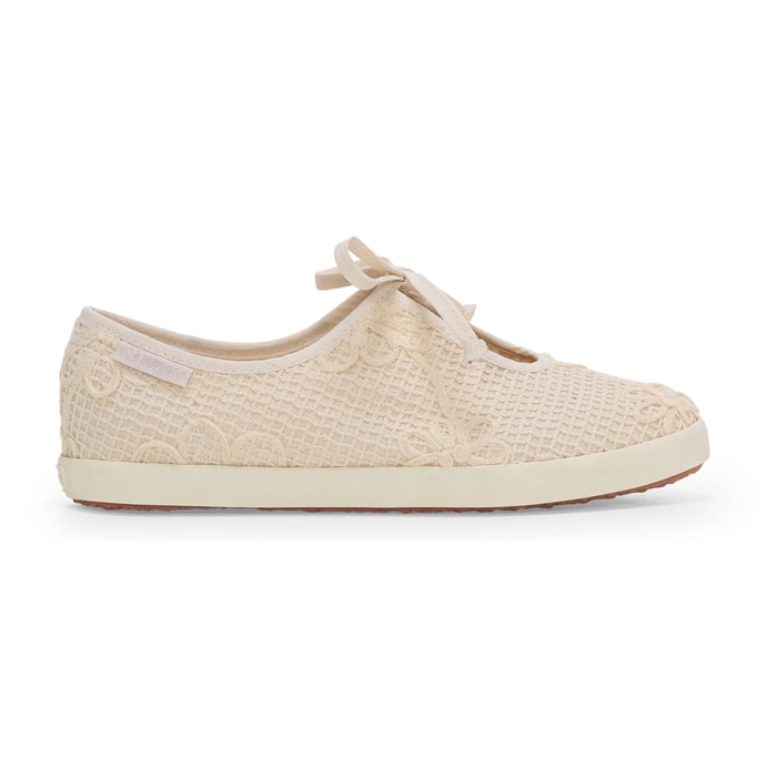 Superga - Ballerine Donna Beige - 2442 BALLERINA LACE NET FLOWER CROCHET