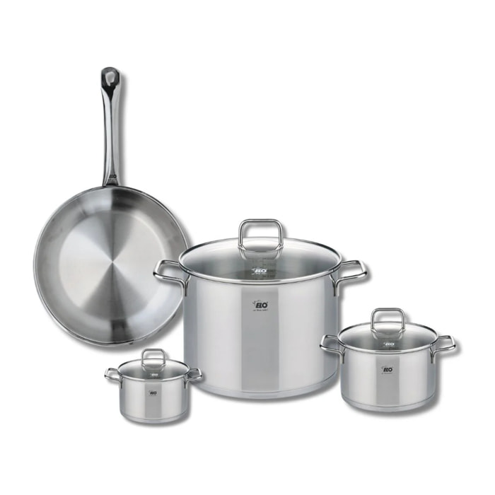 Ensemble de 1 Poêle de cuisson 28 cm et 3 faitouts 12, 16 et 26 cm Elo Profi Citrin