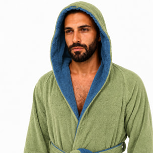 COTONE EGIZIANO Accappatoio Reverse in cotone egiziano 430 gr_Menta Indingo