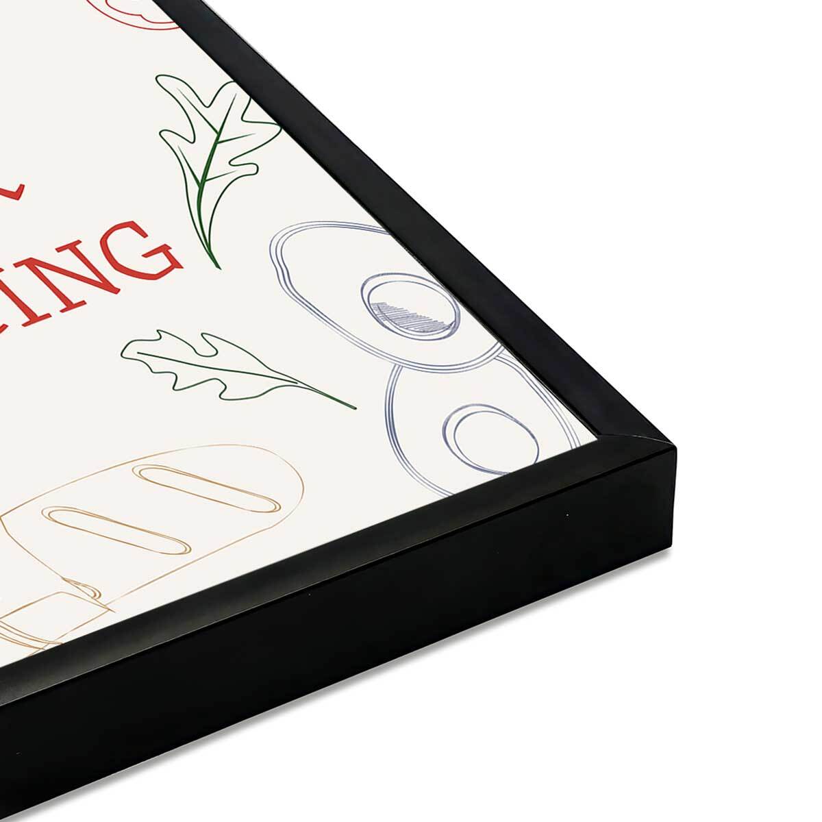 Affiche encadrée kitchen is for dancing Affiche + cadre en métal - Noir