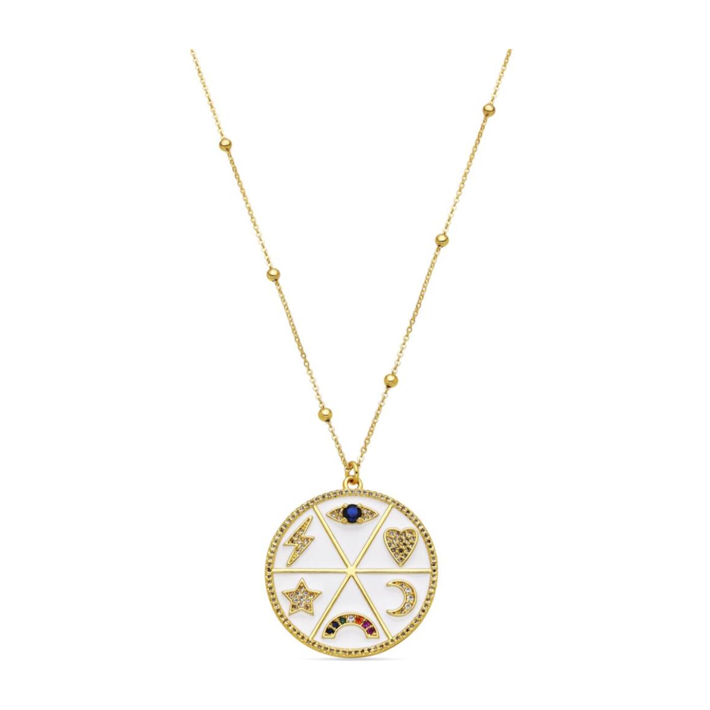 Collar con Circonita Multicolor acabado oro 18k