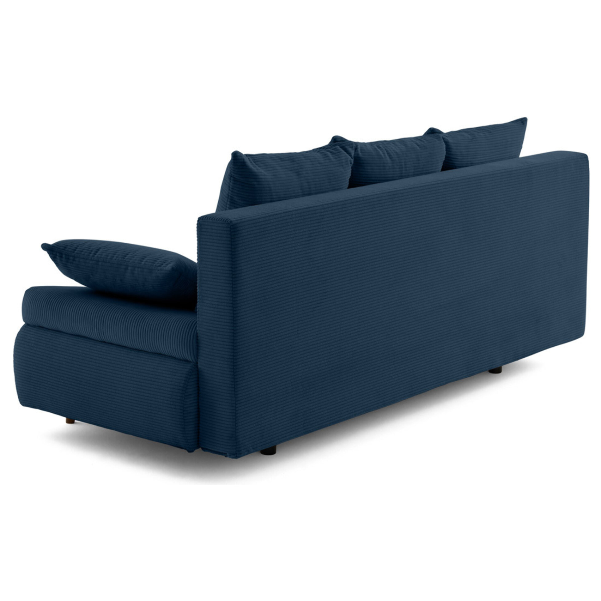 Larson - canapé droit 3 places convertible avec coffre en velours côtelé - Bleu