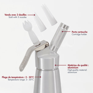 Siphon tout aluminium 0,5L - creamy - 0,5 L