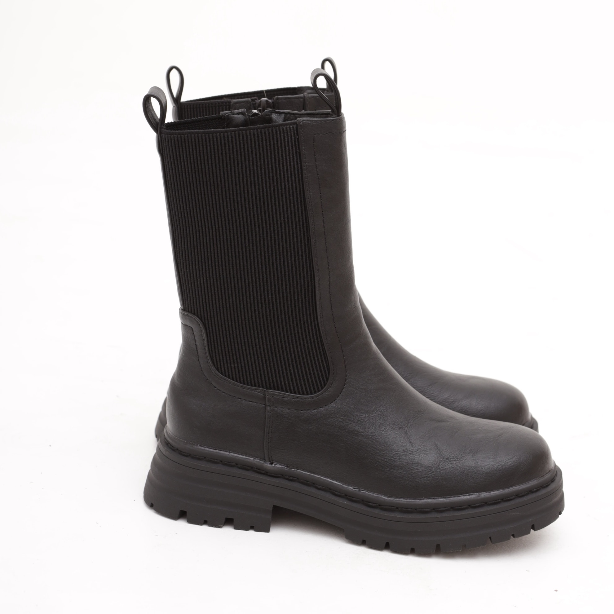 STIVALETTO ELASTICO E ZIP NERO