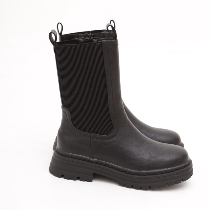 STIVALETTO ELASTICO E ZIP NERO