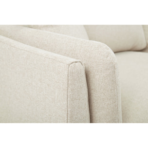 Canapé scandinave 2 places en tissu beige naturel et bois clair VOGUE