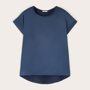 Motivi - T-shirt bimaterica - Blu
