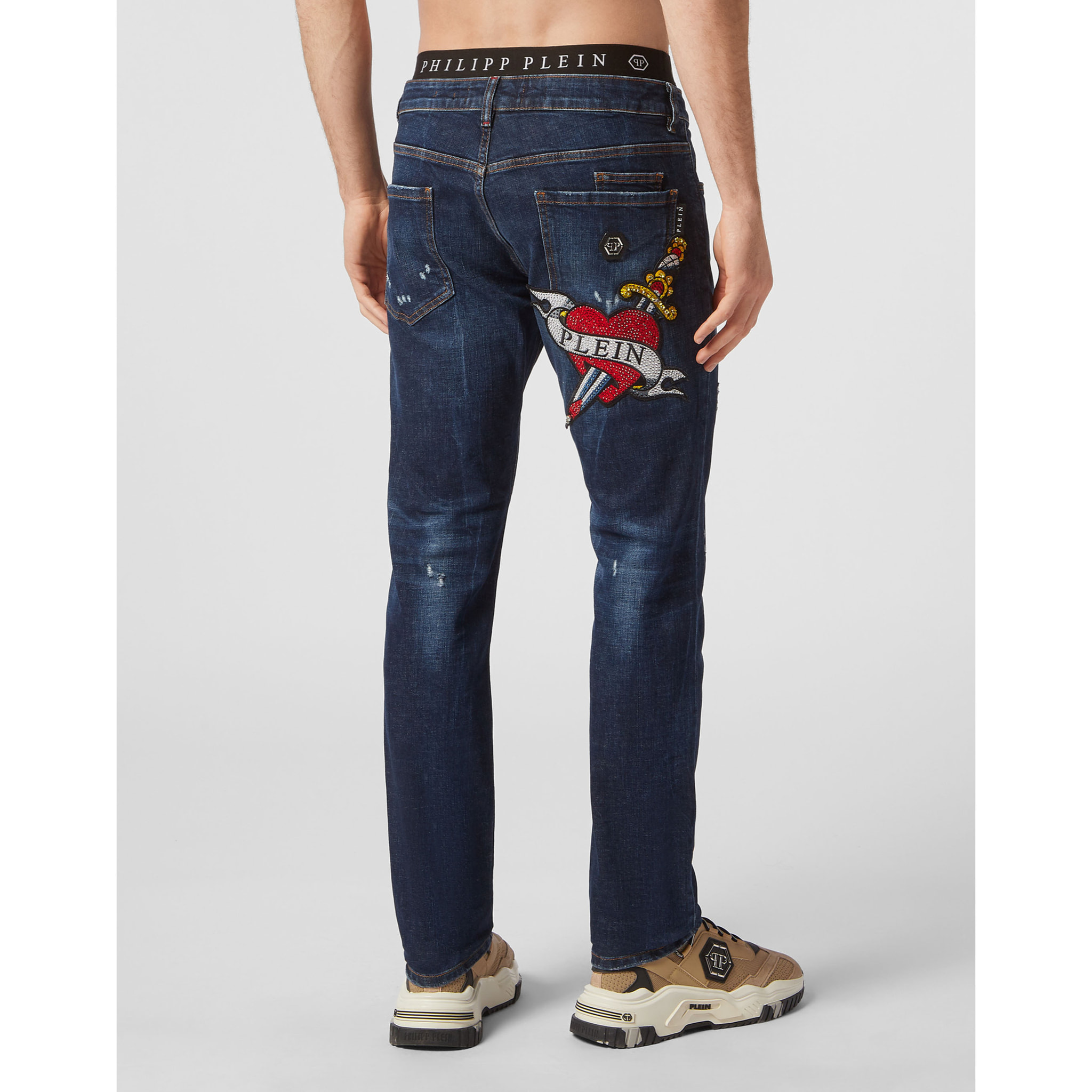 PHILIPP PLEIN Vaqueros de corte recto LOVE