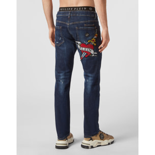 PHILIPP PLEIN Vaqueros de corte recto LOVE