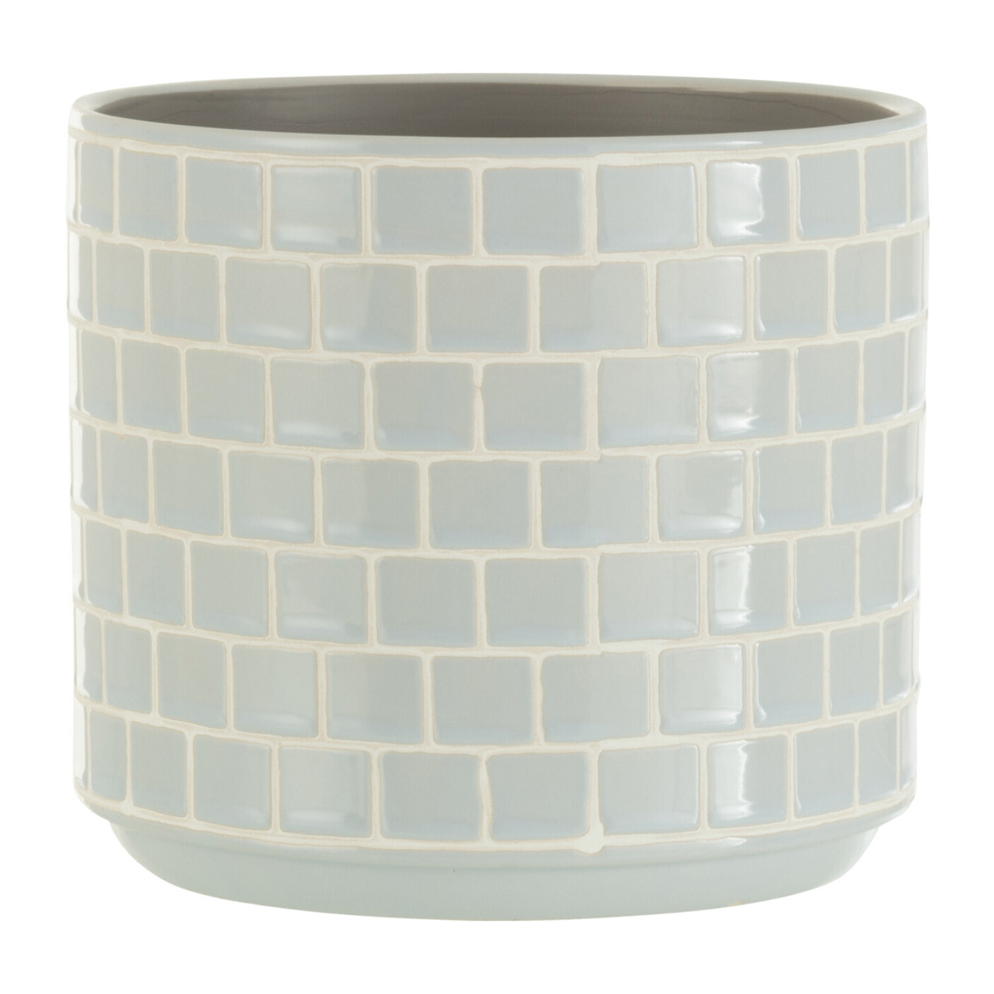 J-Line cache-pot Brillant - céramique - bleu - large - Ø 17 cm