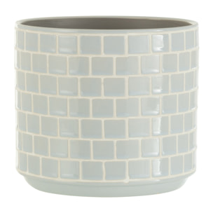 J-Line cache-pot Brillant - céramique - bleu - large - Ø 17 cm