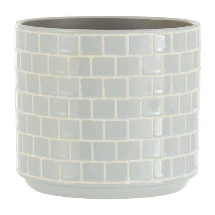 J-Line cache-pot Brillant - céramique - bleu - large - Ø 17 cm