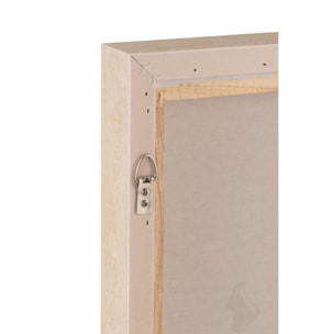 J-Line Peinture Vase Pampas Canevas/Bois Beige Assortiment De 2