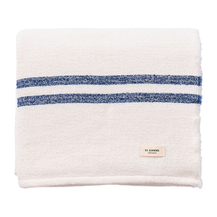 Manta de punto 140x190cm 340gr hilo teñido color crudo el ganso