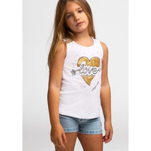 Camiseta de Niña Corazón Oro