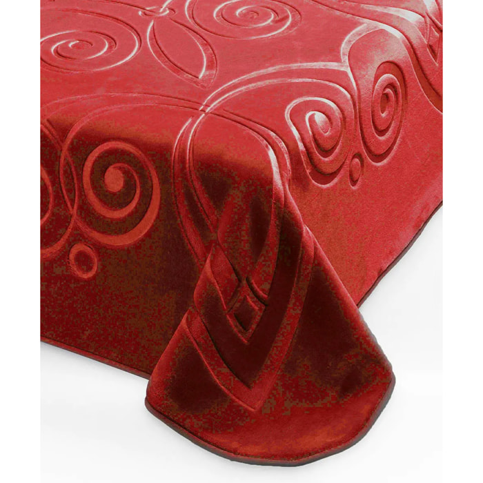 Coperta Plaid Rosso in tinta unita con morbido pile di poliestere