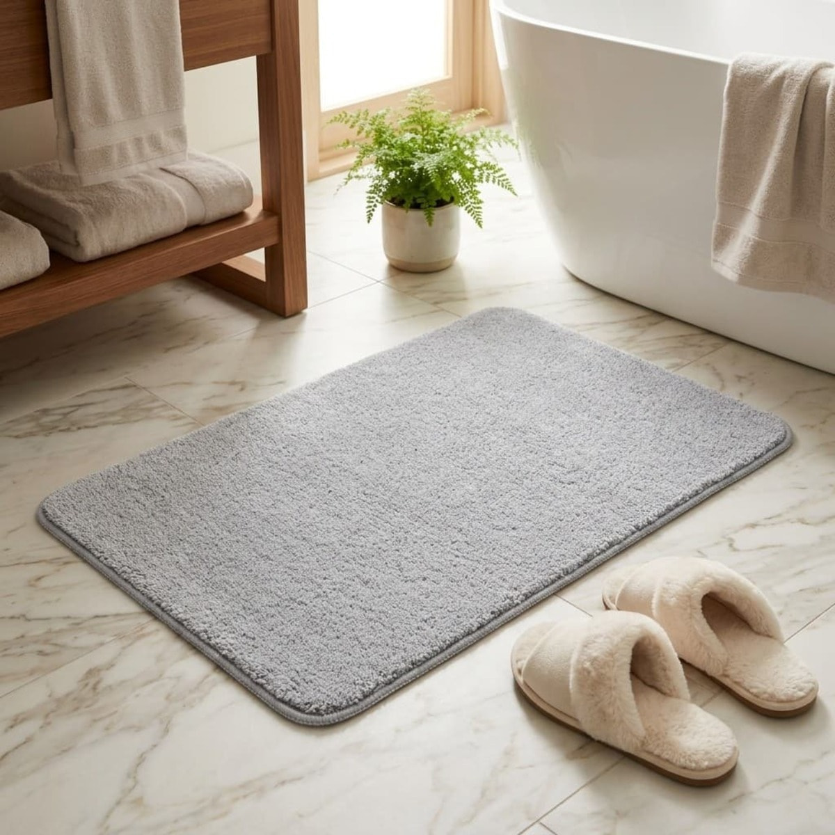Vision 50x80 cm tapis de salle de bain en polyester, gris (SATDPREDSE)