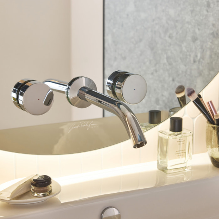 Pack mitigeur lavabo encastré 3 trous Grands Boulevards chrome avec mécanisme complet