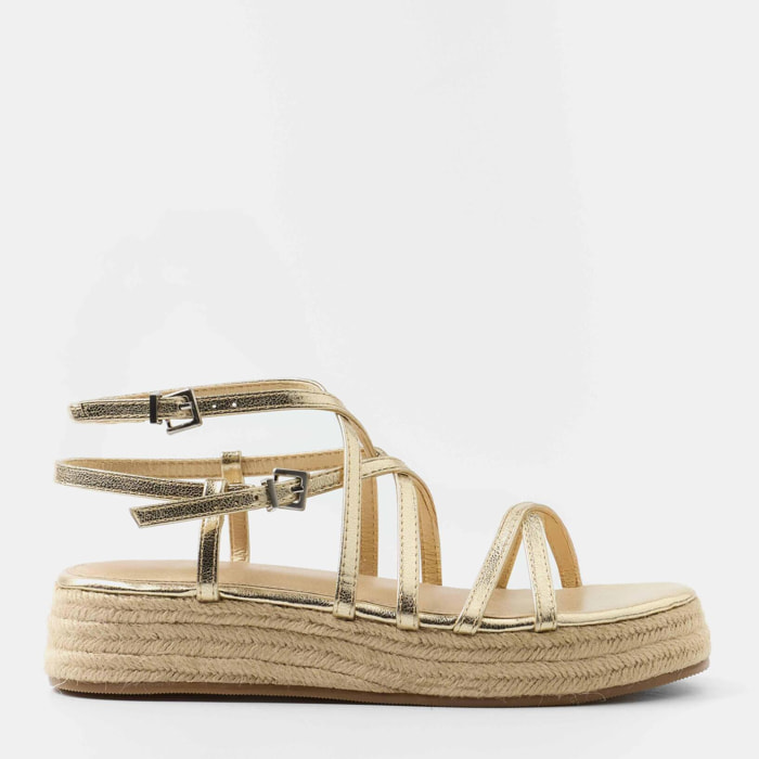 Sandalias de plataforma Formentor Dorado 4.5 cm