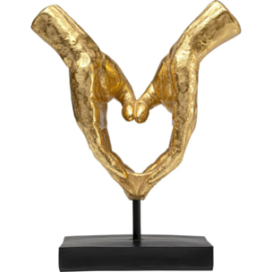 Déco mains coeur dorée sur pied 33cm Kare Design