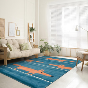 Tapis enfant fait à la main en laine RAIL