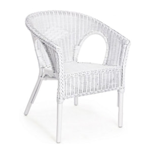 Set di 4 poltrone ALLISS in rattan bianco, impilabile