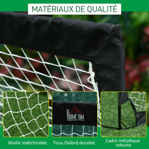Lot de 2 buts de foot portables avec sac de transport et piquets d'ancrage blanc noir