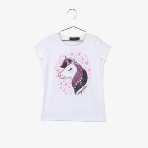 Camiseta reversible con lentejuelas <<Unicornio>> para niña