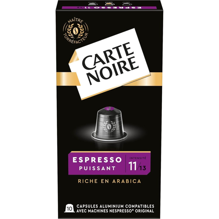 Espresso Puissant n°11 x10 - Capsules compatibles Nespresso en aluminium