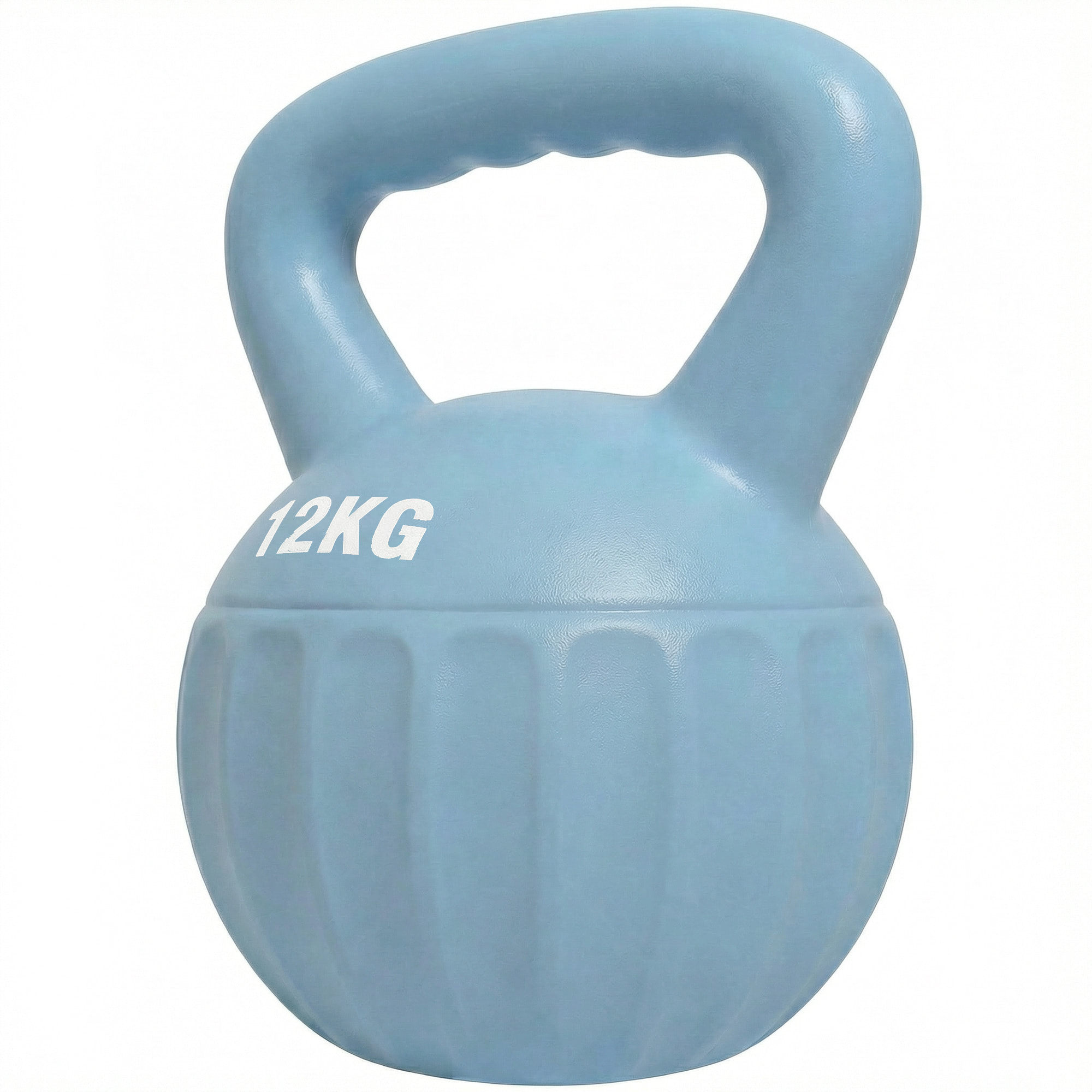 Kettlebell 12 Kg - prise ergonomique - entraînement musculaire & haltérophilie - PP bleu ciel