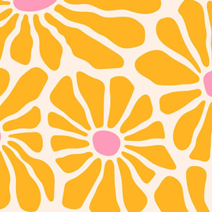 Affiche encadrée fleurs jaunes graphiques Affiche + cadre en métal - Noir