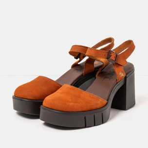 Sandalias con tacón 1991 NOBUCK DARK ORANGE / EIVISSA color Dark orange