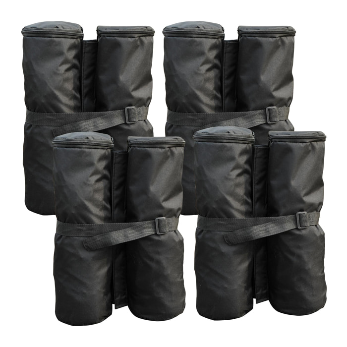 Lot 4 sacs de lestage de fixation pour tonnelle parasol pavillon volume max. 15kg noir